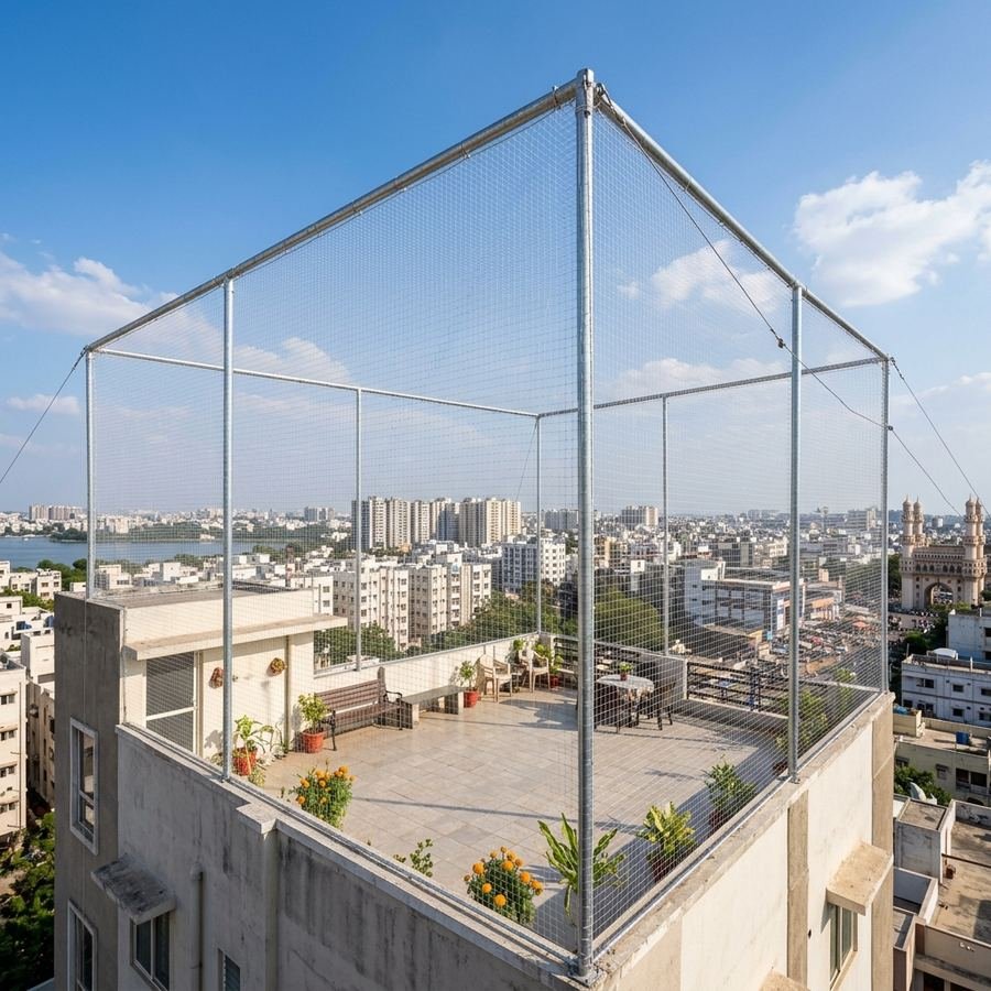 Terrace Safety Nets installation 3